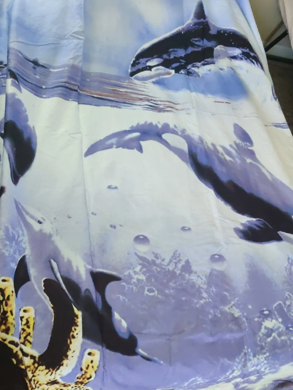 Arya Home Collection - Duvet Cover Dolphin Print Bed -  Blue, Purple and white